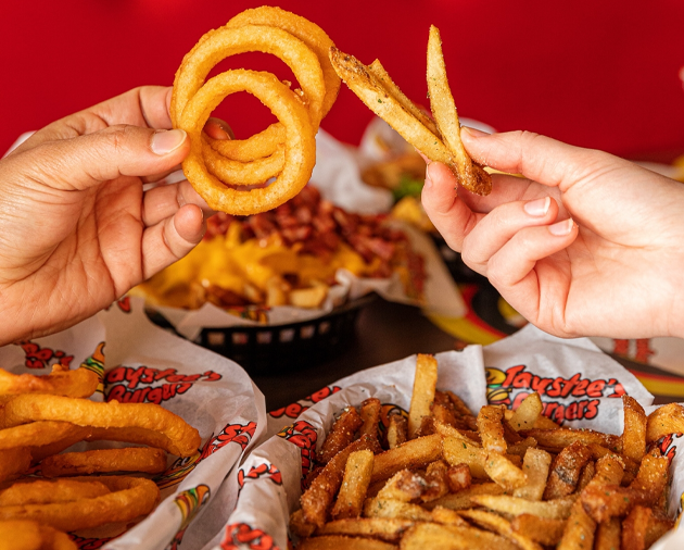Sides of Onion Rings and Fries